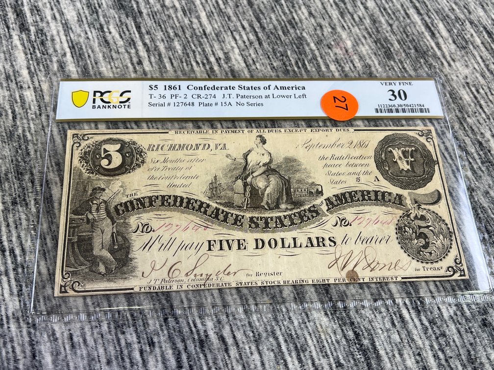 $5 1861 CONFEDERATE STATES OF AMERICA