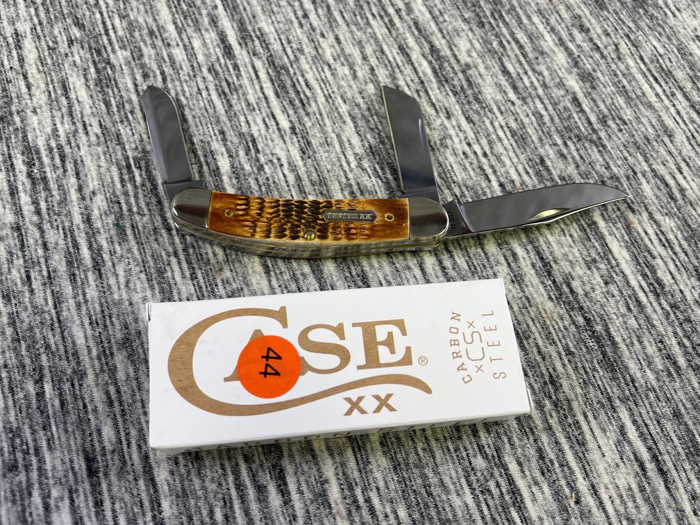CASE XX BOSE BURNT AMBER BONE ROGERS JIG SOWBELLY KNIFE
