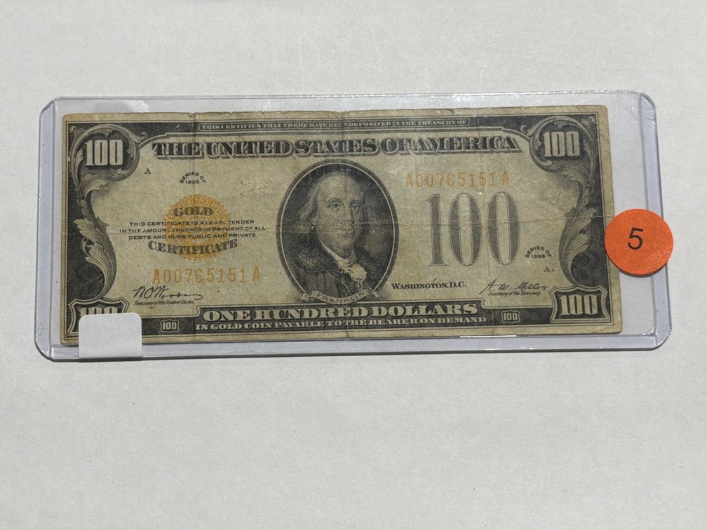 1928 $100 GOLD CERTIFICATE
