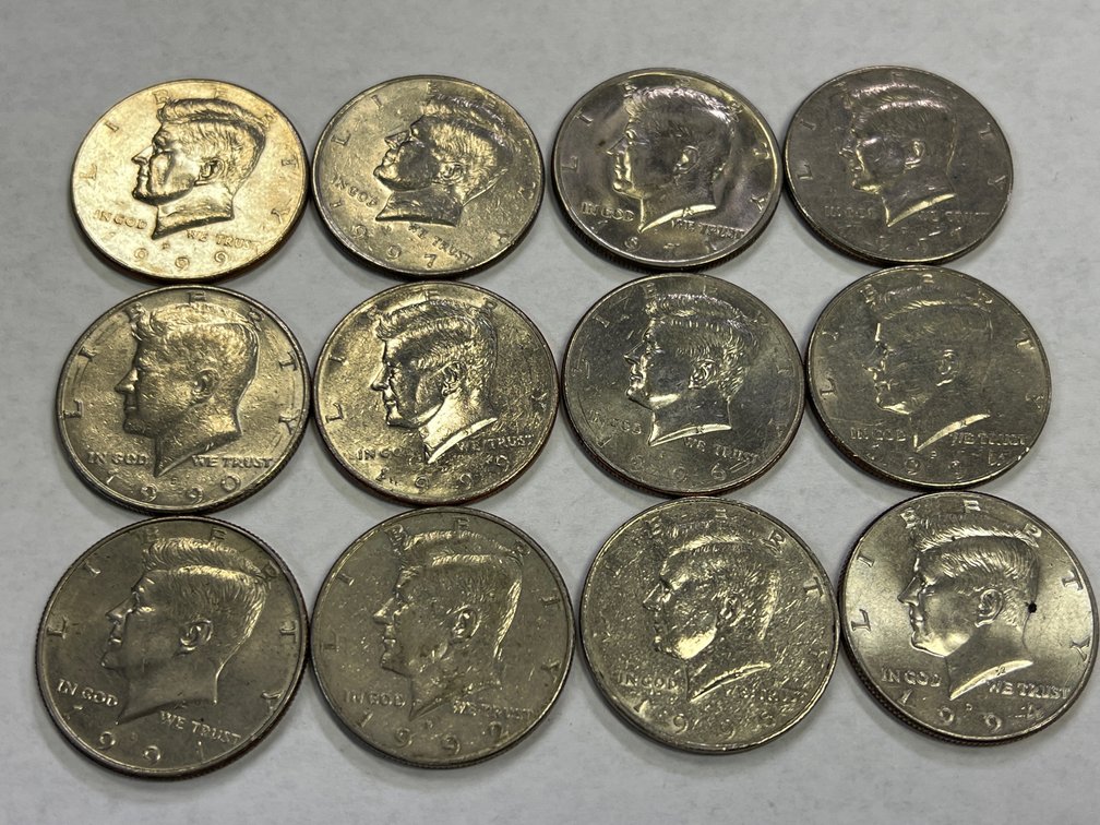 (12) KENNEDY HALF DOLLARS