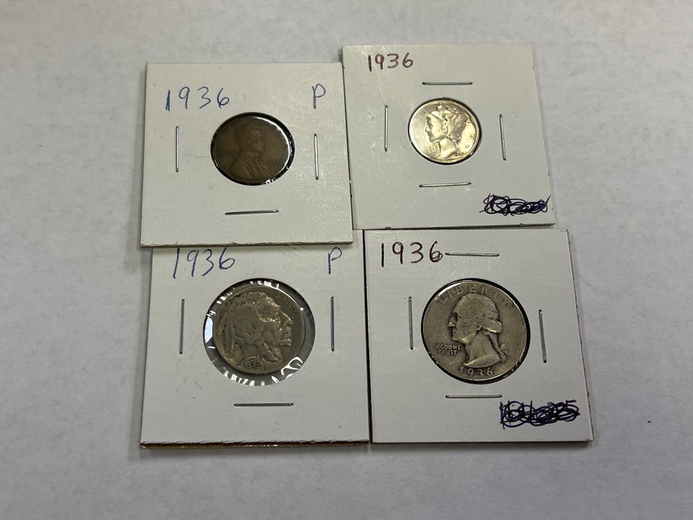 1936 4 COIN SET