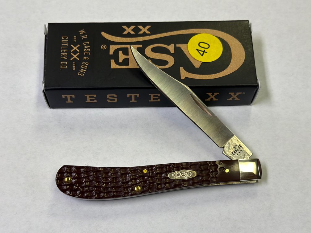 CASE XX BROWN SYNTHETIC STANDARD JIG SLIMLINE TRAPPER KNIFE (61048SS)