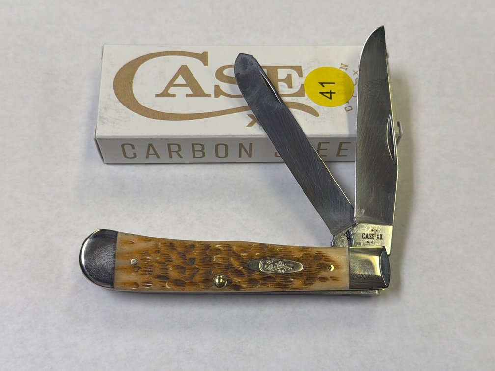 CASE XX AMBER BON LE PEACH SEED JIG TRAPPER KNIFE (6254 CS)