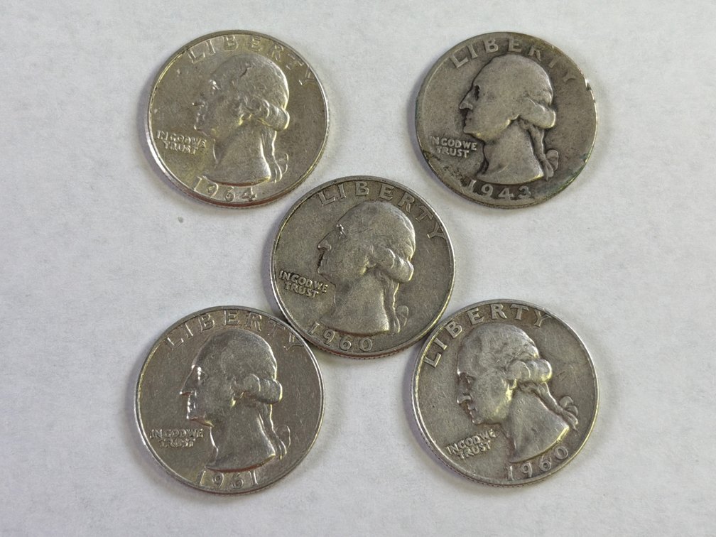 (5) WASHINGTON SLIVER  QUARTERS