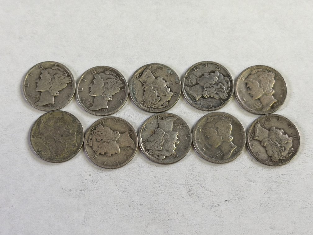 (10) MERCURY DIMES