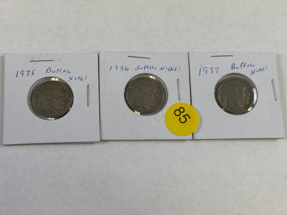(3) 1935-1937 BUFFALO NICKELS