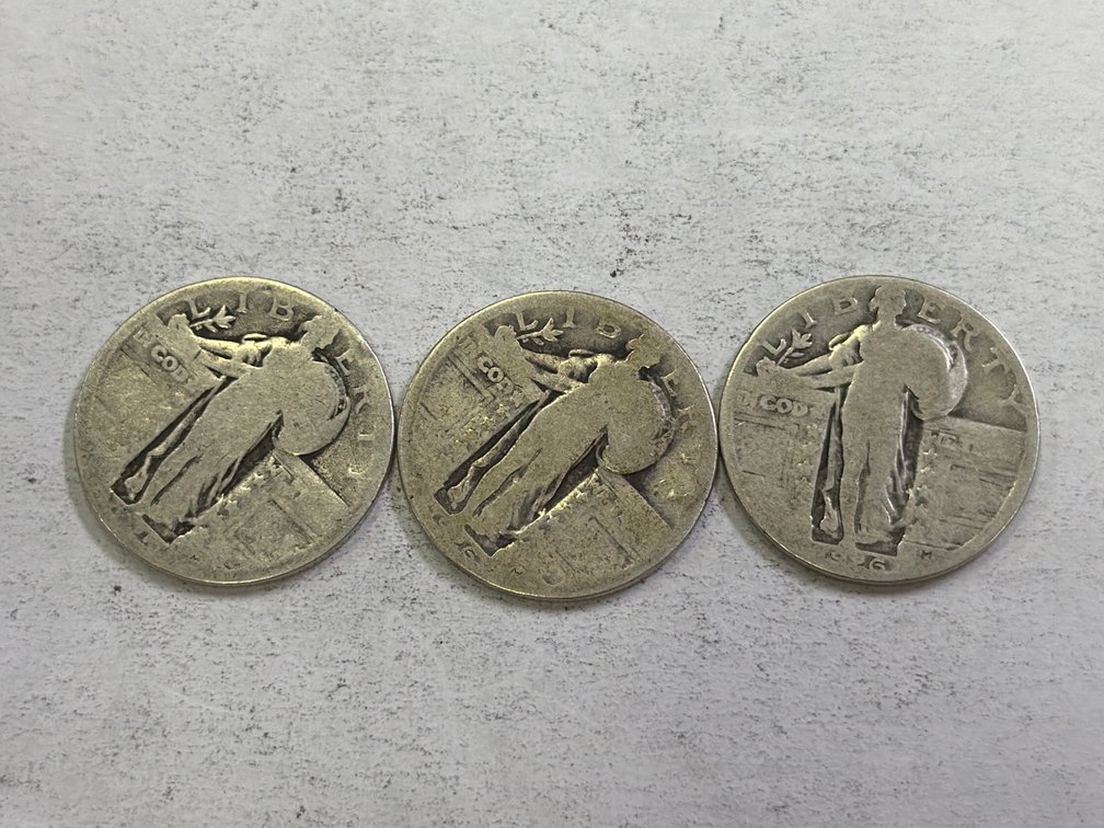 (3) STANDING LIBERTY QUARTER DOLLAR