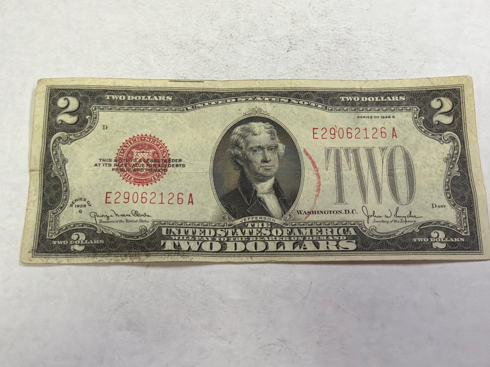 TWO DOLLAR BILL SERIES 1928 G