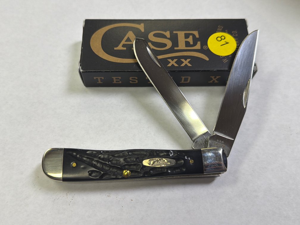 CASE XX BLACK SYNTHETIC ROUGH JIG TRAPPER KNIFE (6254 SS)