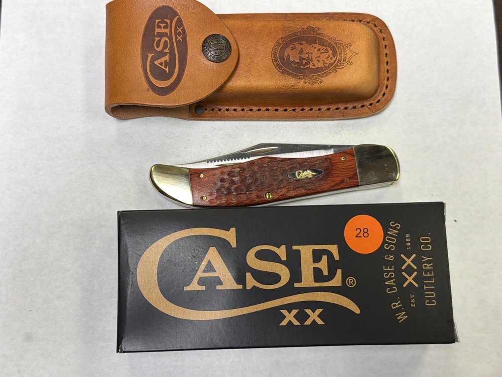 CASE XX ROSEWOOD STANDARD JIG FOLDING HUNTER KNIFE WITH SHEATH
