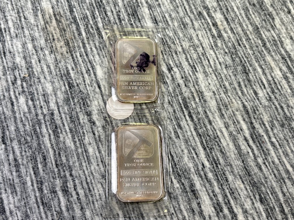 (2) 1 TROY OUNCE SILVER BARS