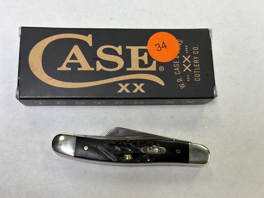 CASEXX BLACK SYNTHETIC ROUGH JIG MEDIUM STOCKMAN KNIFE