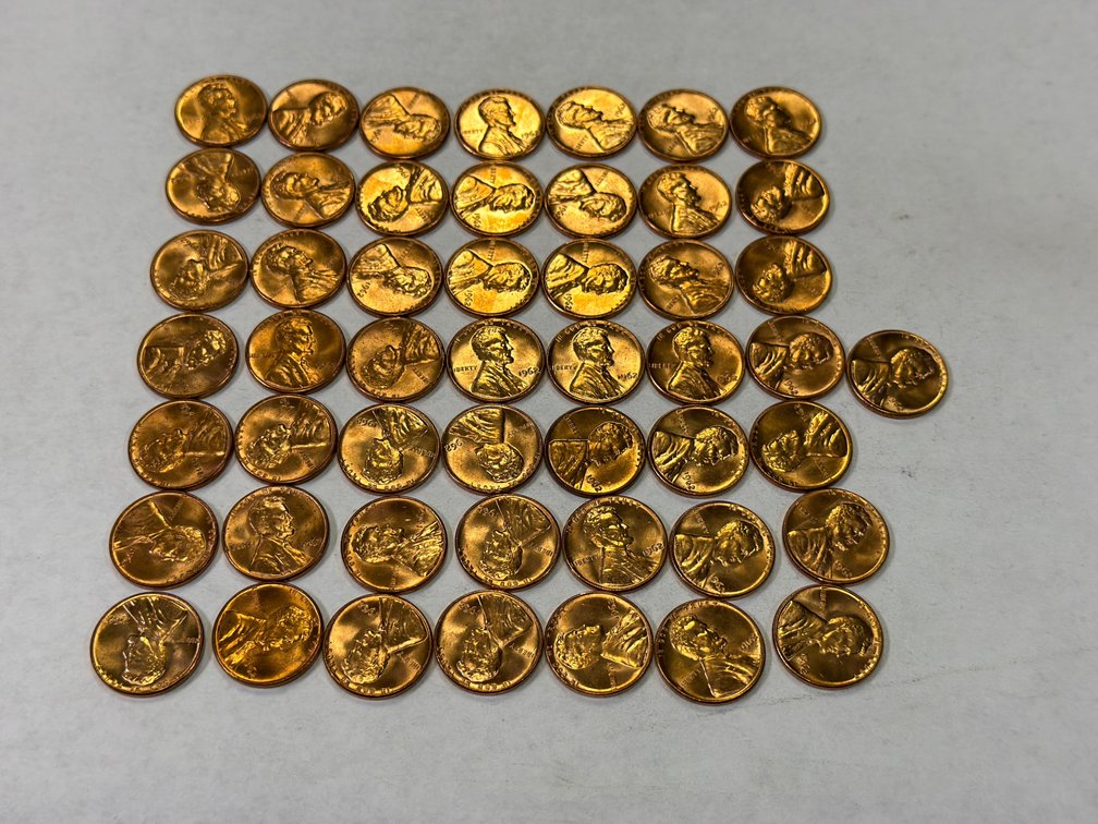 (50) 1962 PENNIES