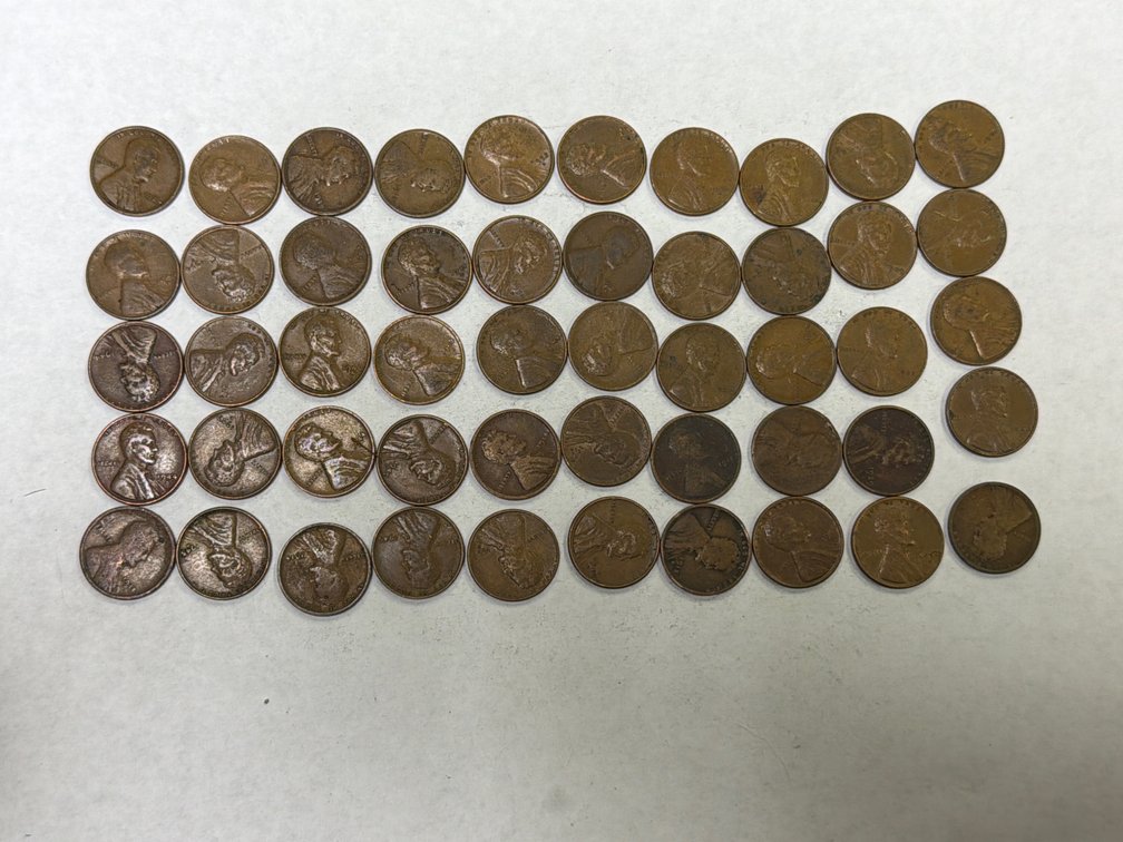 LOT OF (50) WHEAT PENNIES