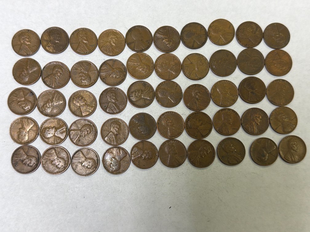 LOT OF (50) WHEAT PENNIES