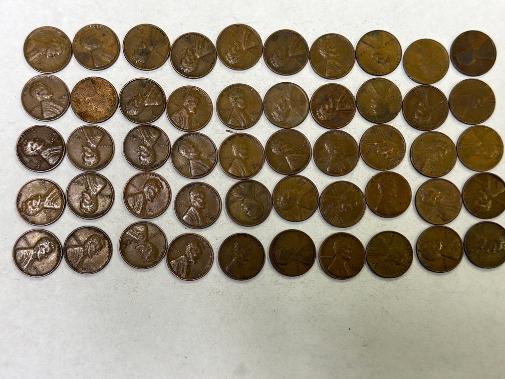LOT OF (50) WHEAT PENNIES