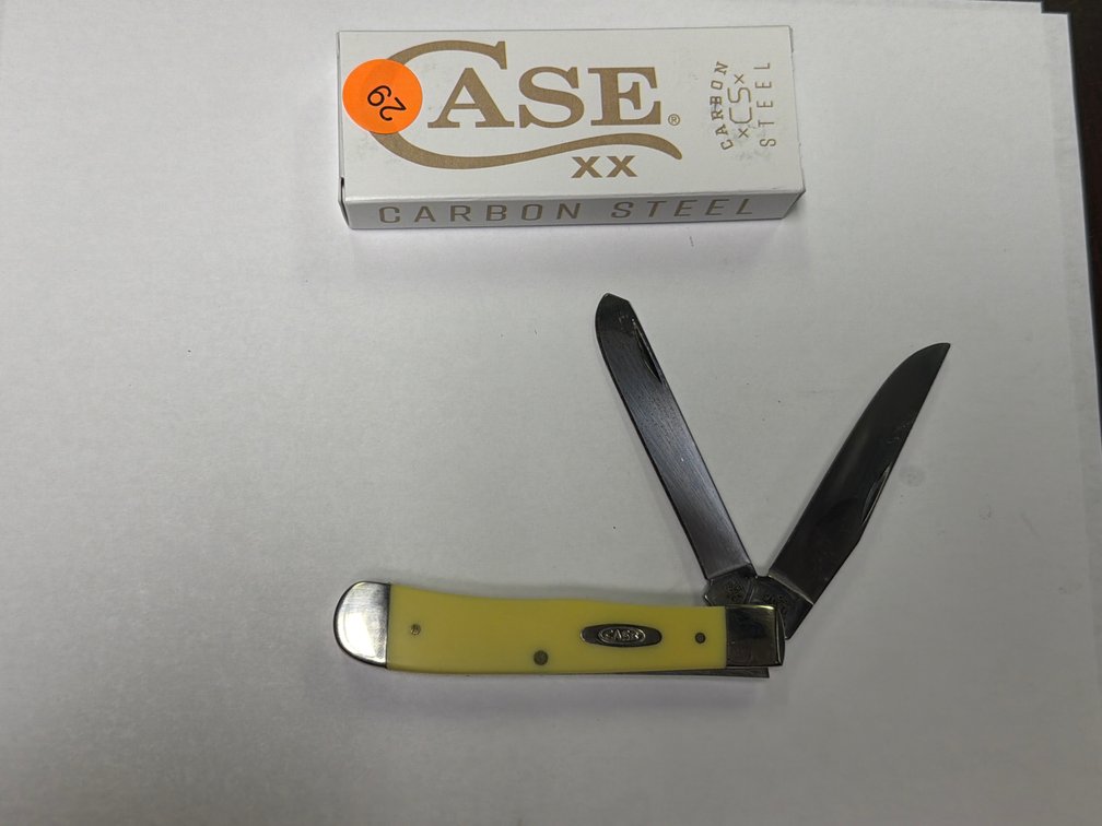CASE XX YELLOW SYNTHETIC SMOOTH TRAPPER KNIFE