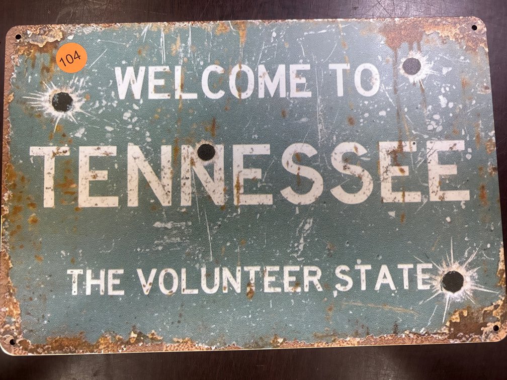 WELCOME TO TENNESSEE SIGN