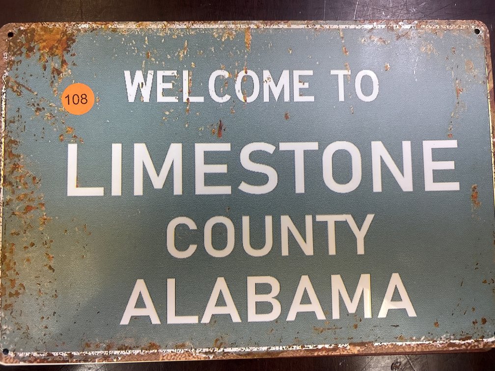 WELCOME TO LIMESTONE ALABAMA SIGN