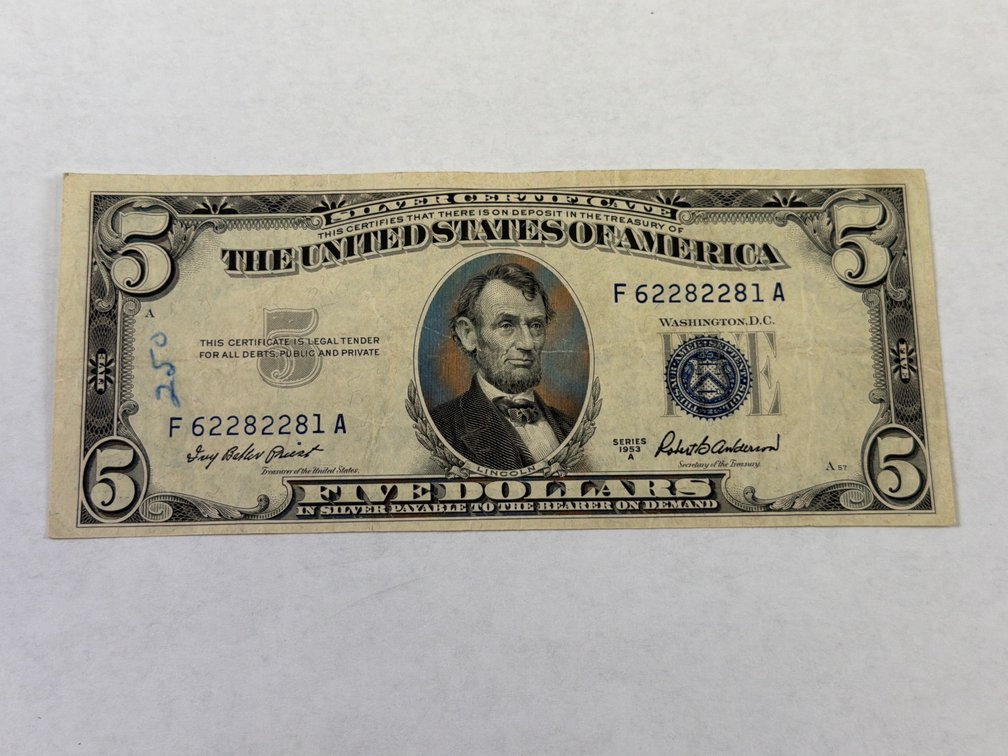 SERIES 1953A $5 SILVER CERTIFICATE