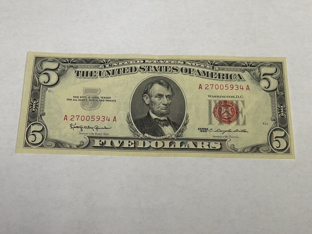 SERIES 1963 $5 RED SEAL