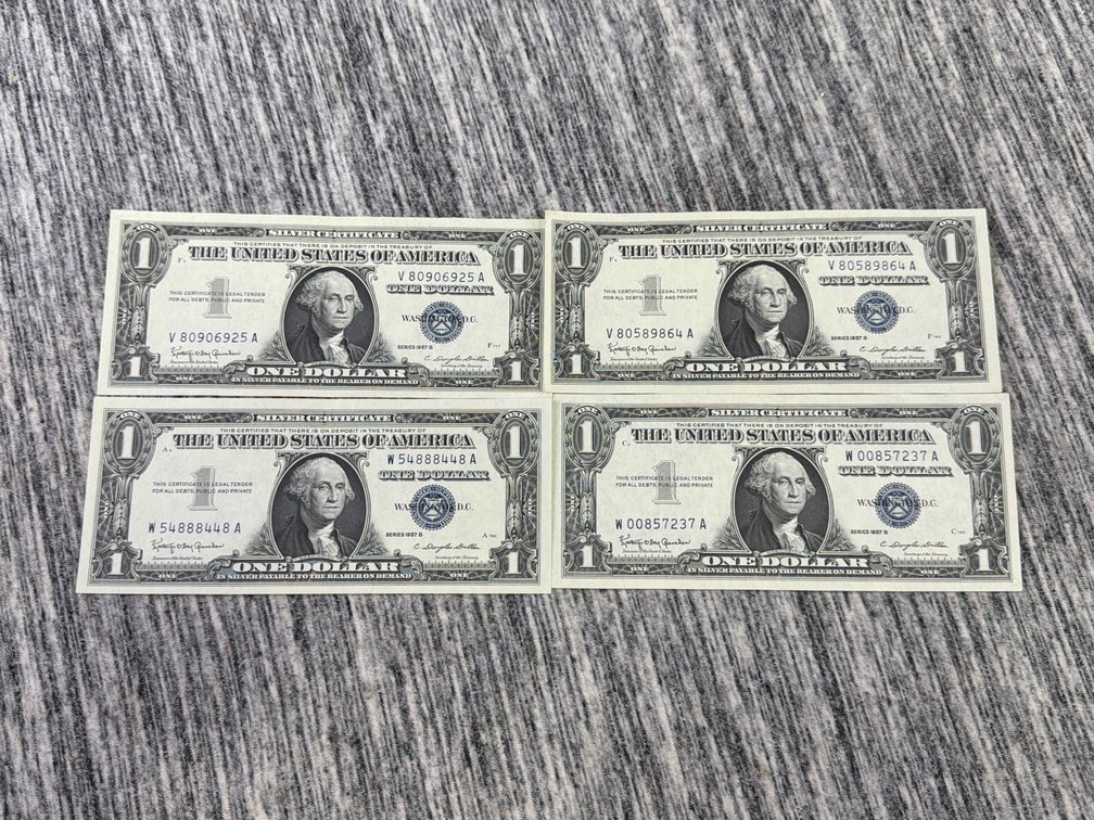 (4) BLUE SEAL $1 SILVER CERTIFICATES