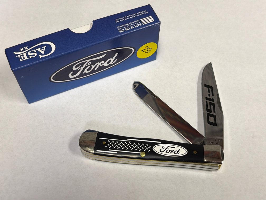 CASE XX FORD BLACK SYNTHETIC SMOOTH TRAPPER KNIFE