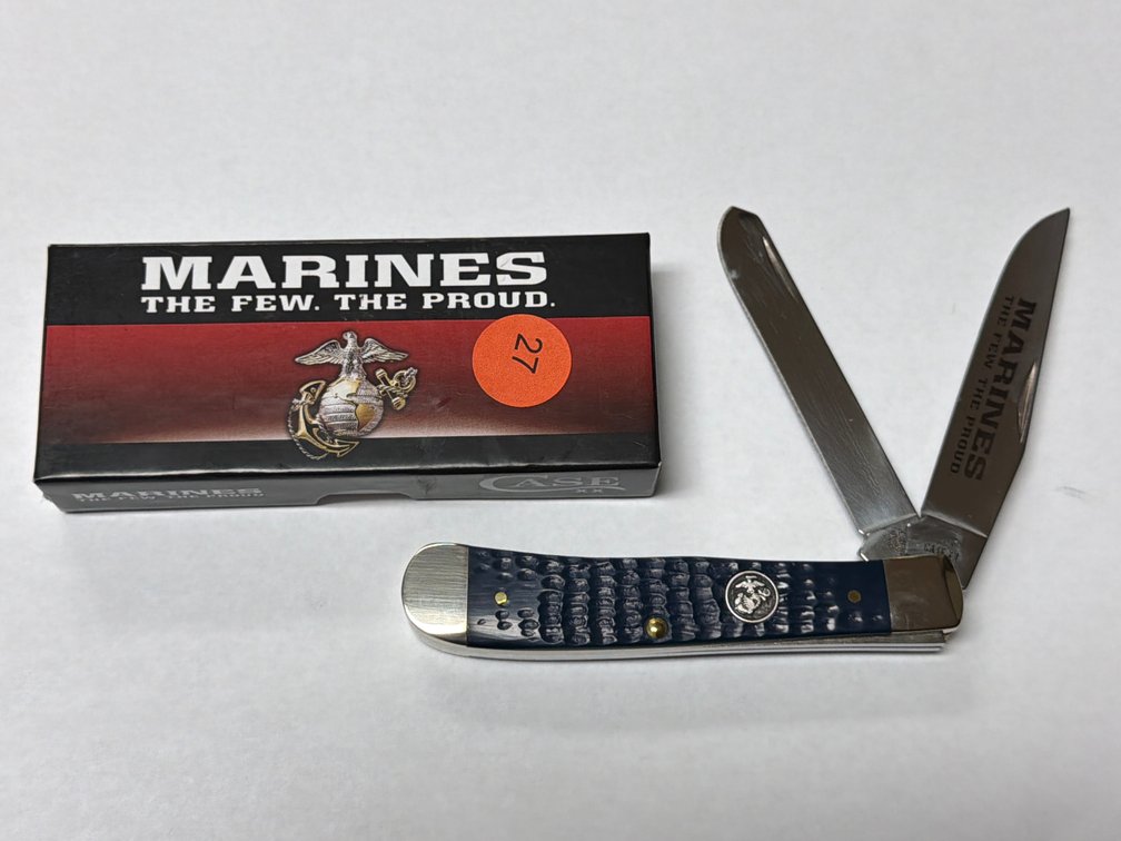 CASE XX USMC NAVY BLUE SYNTHETIC TRAPPER KNIFE