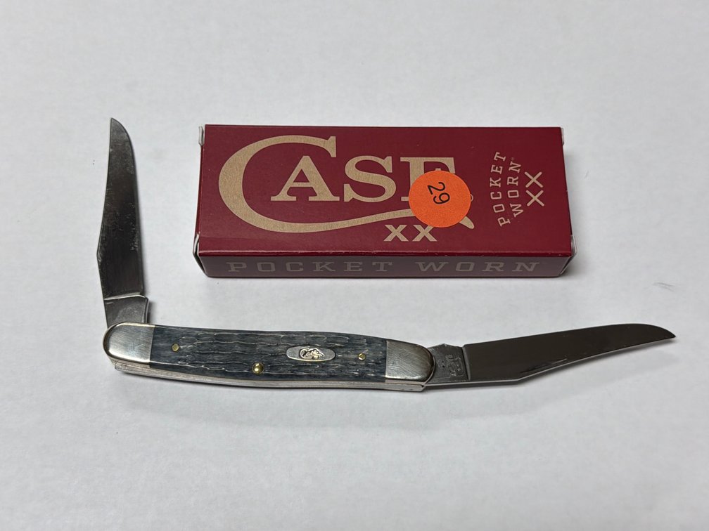 CASE XX POCKET WORN GRAY BONE CRANDALL JIG MUSKRAT KNIFE