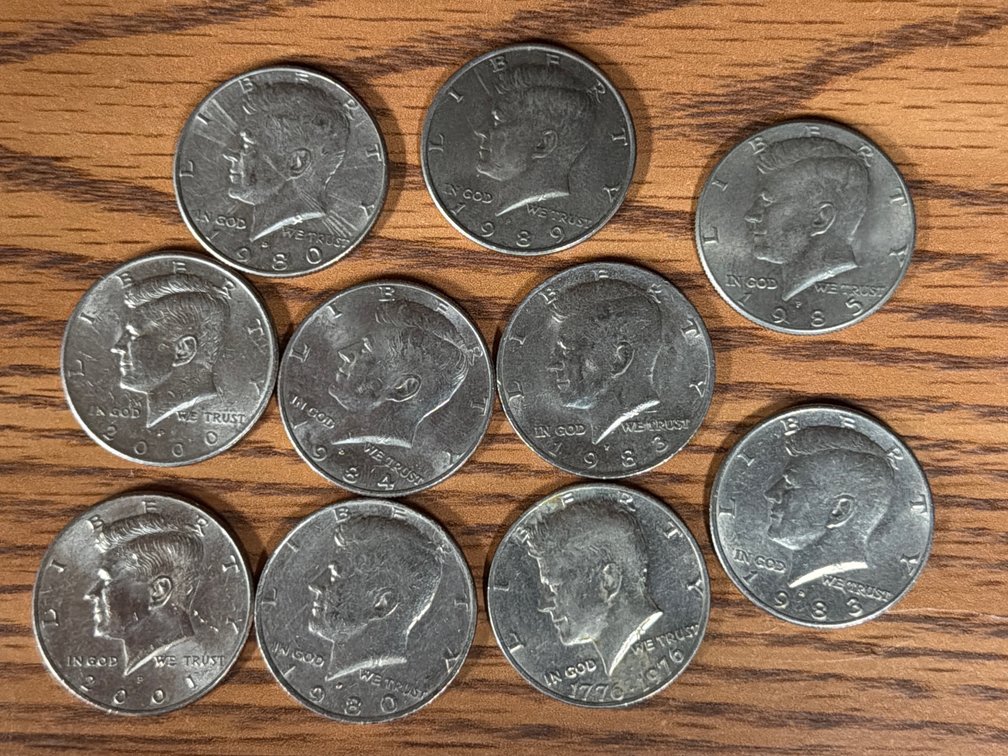 (10) KENNEDY HALF DOLLARS