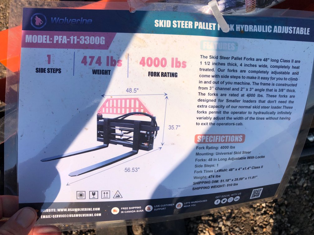 48” HYDRAULIC PALLET FORKS