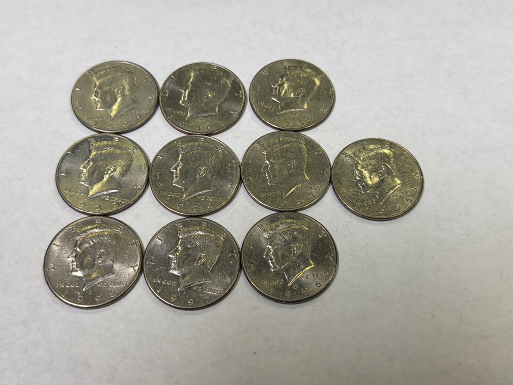(10) KENNEDY HALF DOLLARS