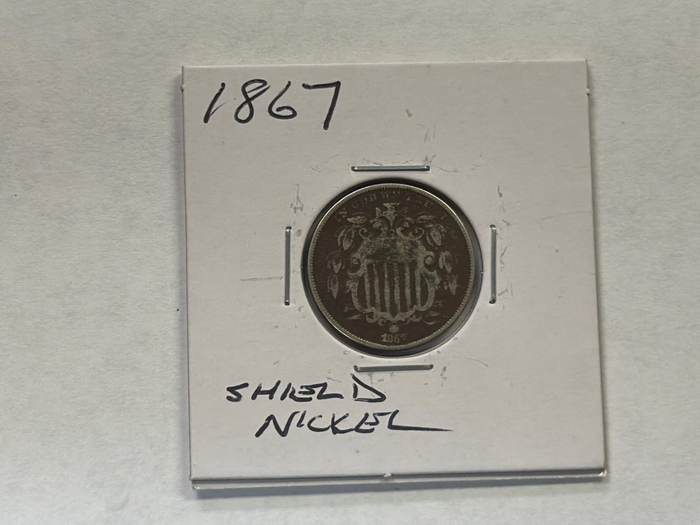 1867 SHIELD NICKEL