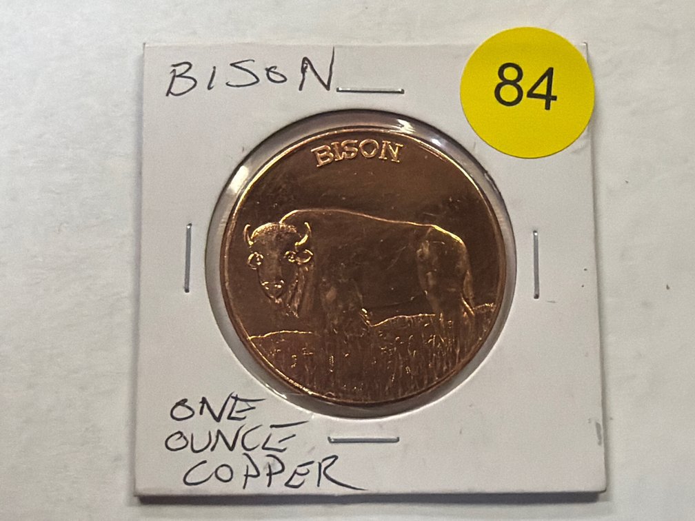 BISON ONE OUNCE COPPER ROUND