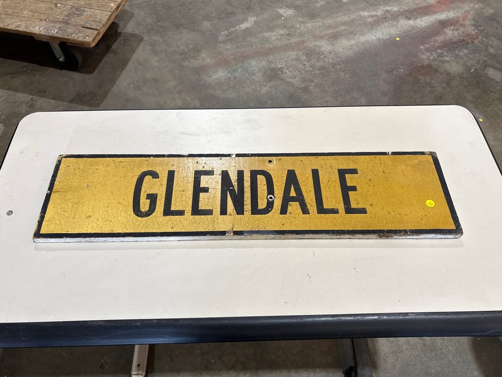 VINTAGE WOODEN GLENDALE ROAD SIGN