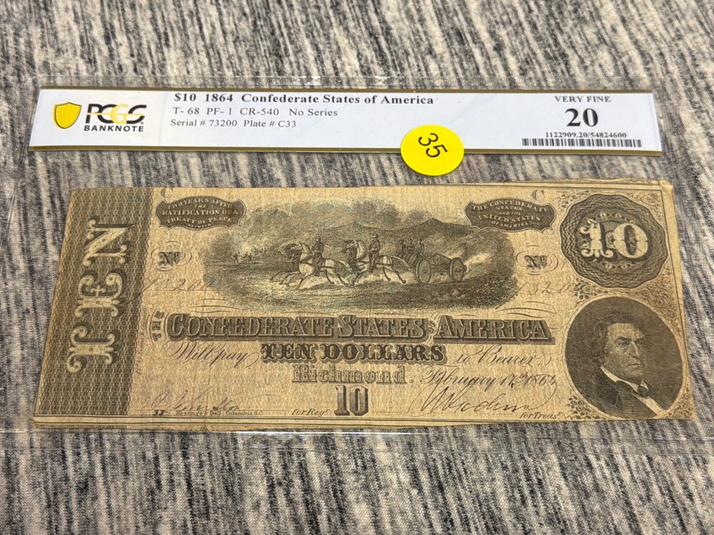 $10 1864 CONFEDERATE STATES OF AMERICA
