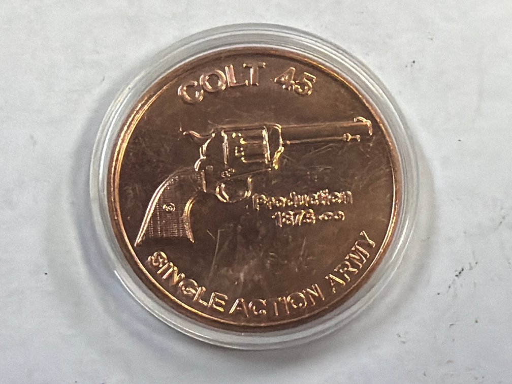 ONE OUNCE COPPER ROUND  COLT 45
