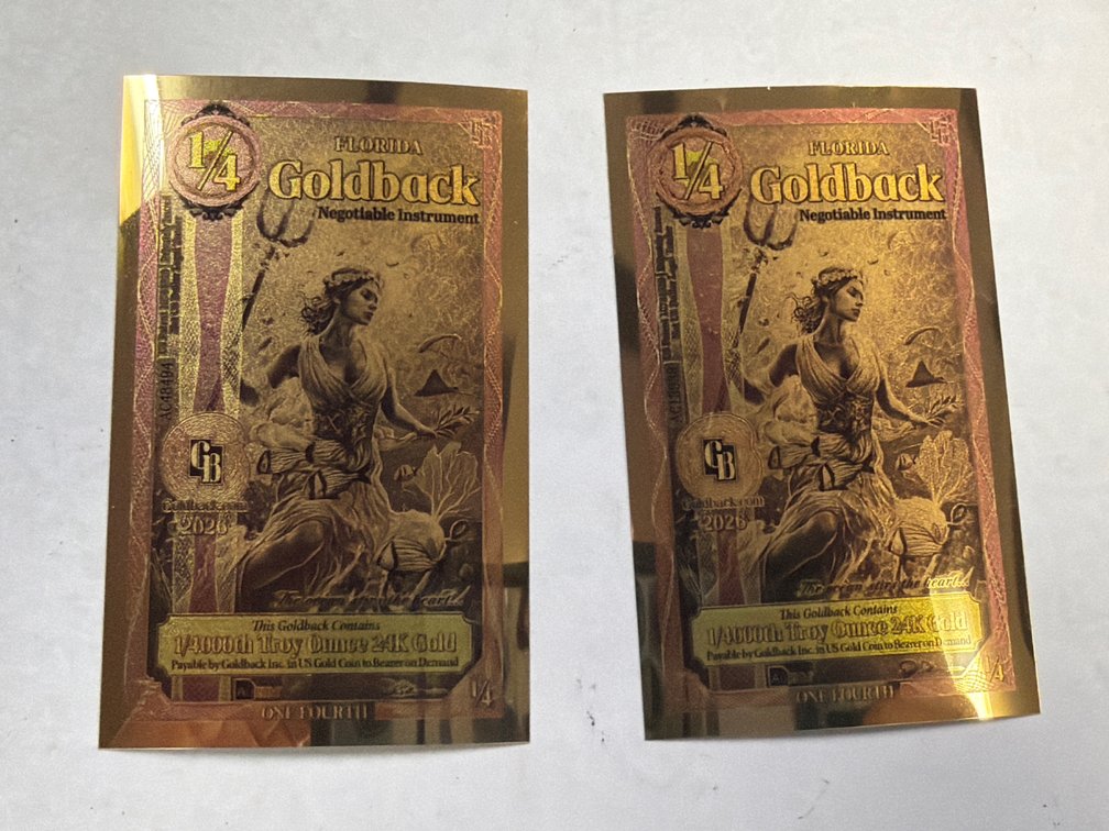(2) TWO 1/4 GOLDBACKS