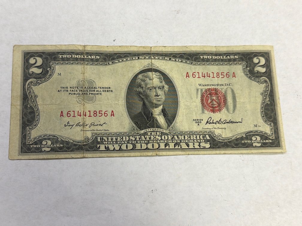 RED SEAL $2 BILL SERIES 1953