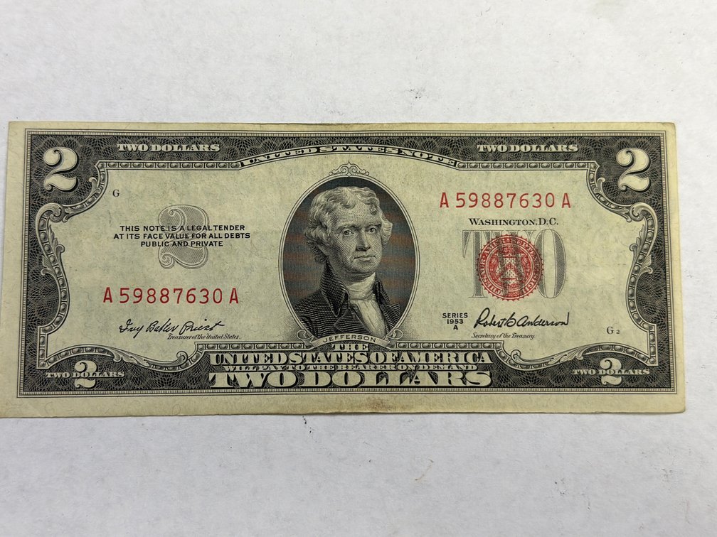 RED SEAL $2 BILL SERIES 1953A