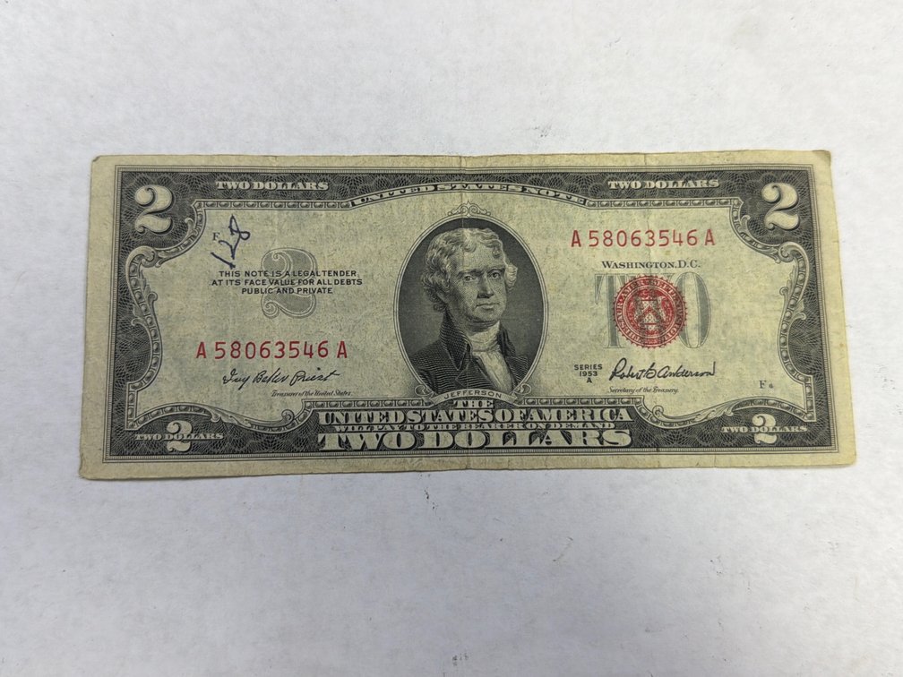 RED SEAL $2 BILL SERIES 1953A
