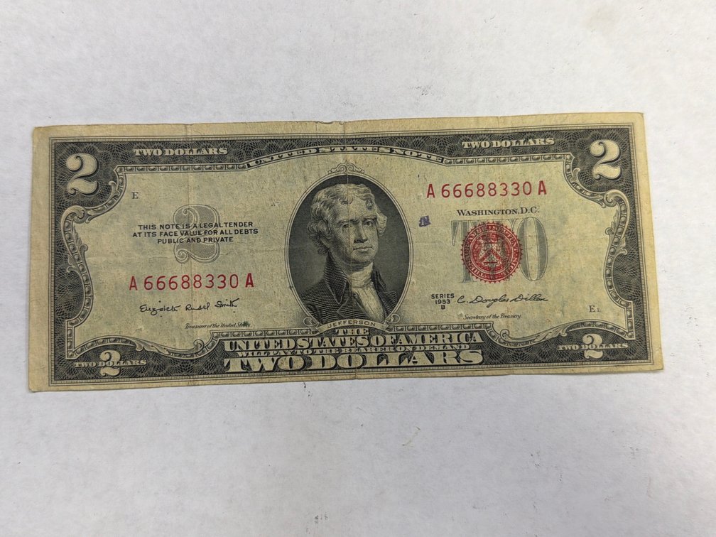RED SEAL $2 BILL SERIES1953 B