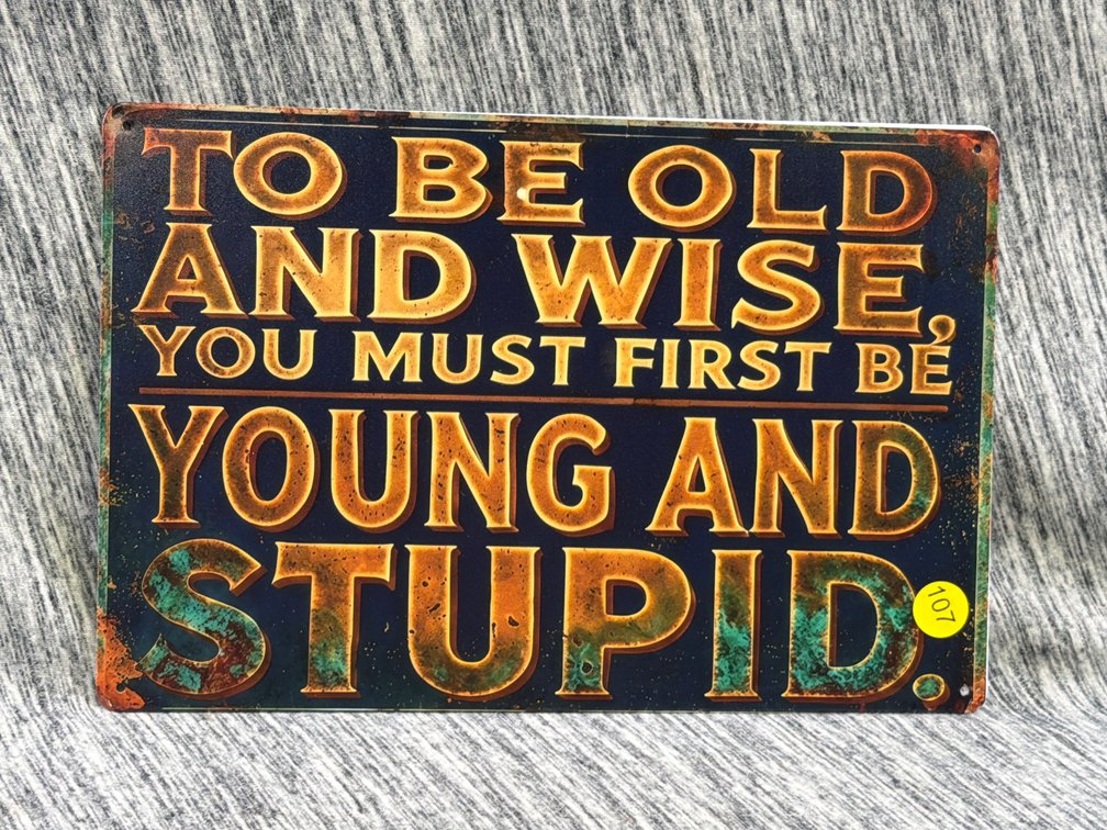 YOUNG AND STUPID SIGN