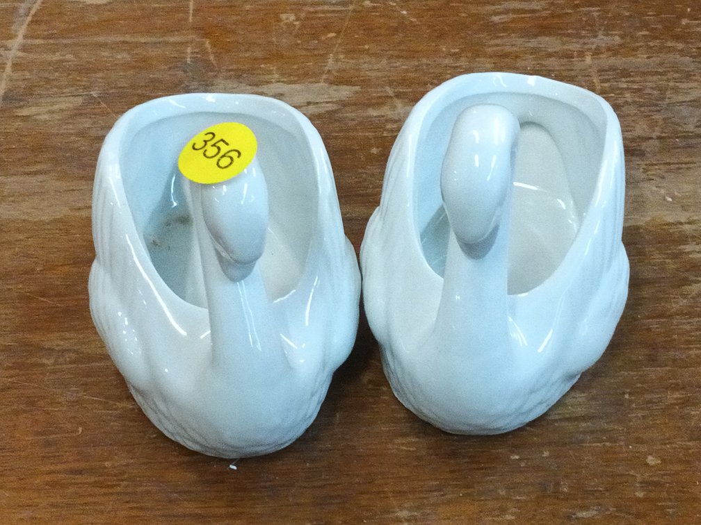 (2) SWAN TRINKET DISHES