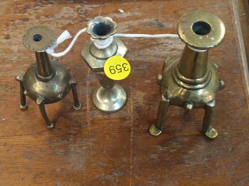 (3) MINI BRASS VASES
