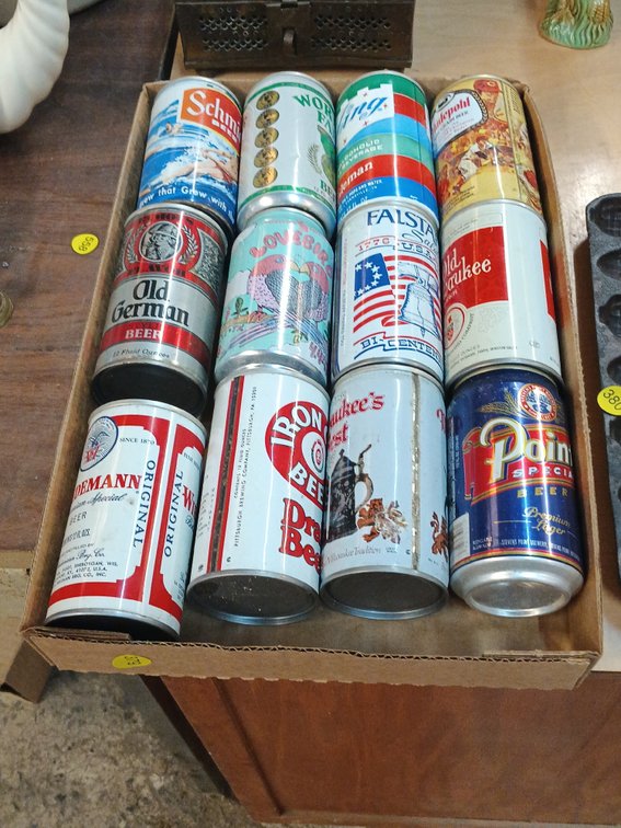 BOX OF VINTAGE CANS