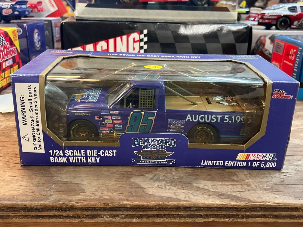 DIE CAST RACING TRUCK BANK WITH KEY