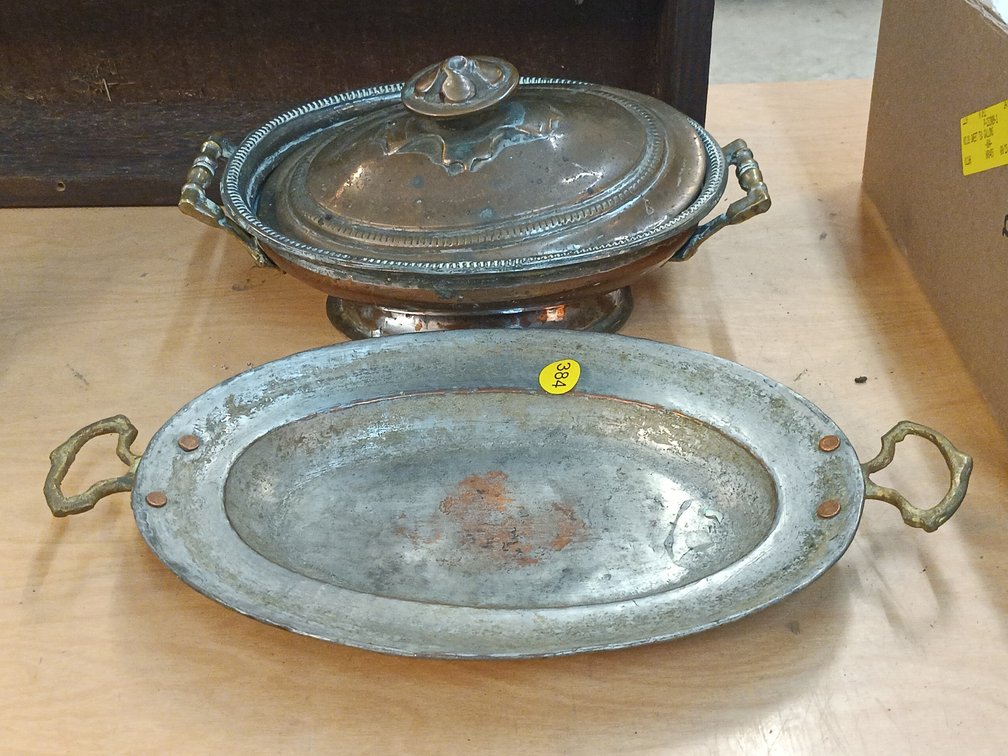 VINTAGE PLATTER AND LIDDED DISH