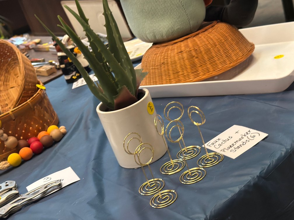 FAUX CACTUS AND PLACE MARKER STANDS