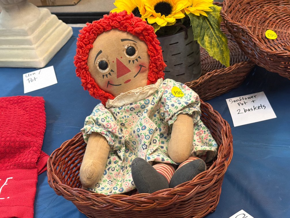 RAGGEDY ANN DOLL AND BASKET